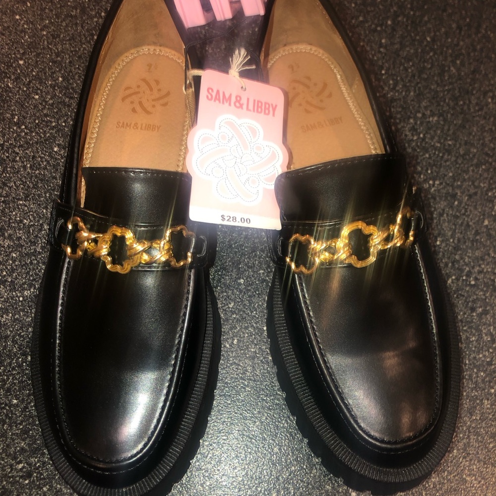 Women’s loafer Sam and Libby shoes Rylan lug sole loafer black size 9 1/2  NWT - Picture 15 of 16